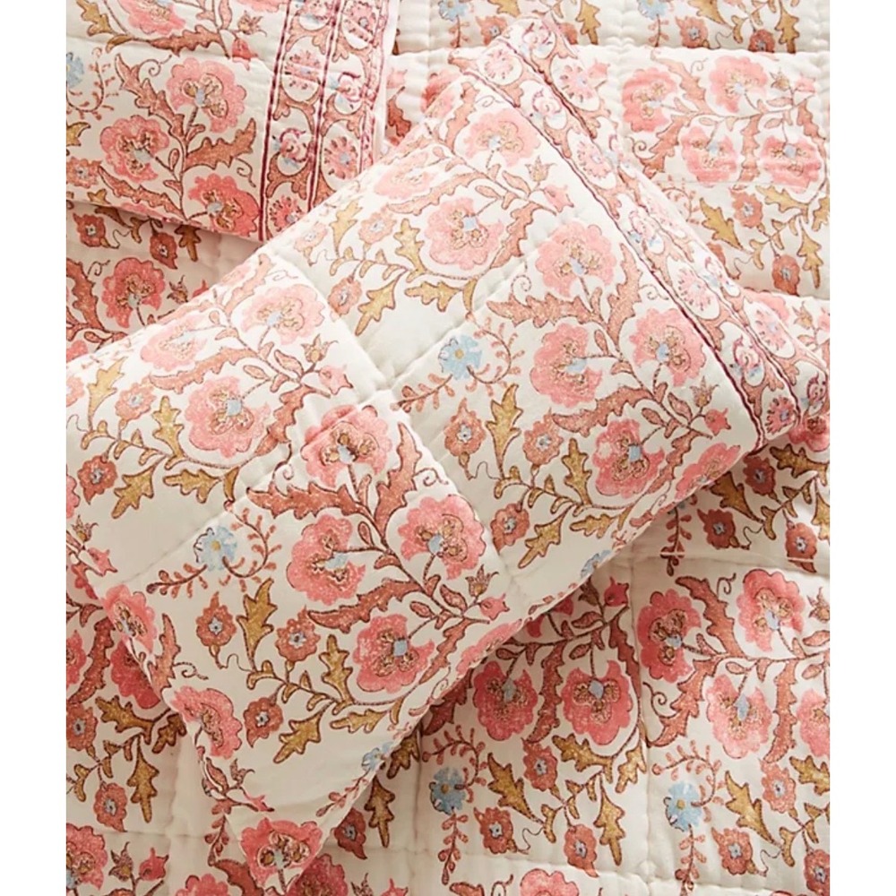 Anthropologie Home Block Printed Fields Pillow Shams Set of 2 Standard Size
